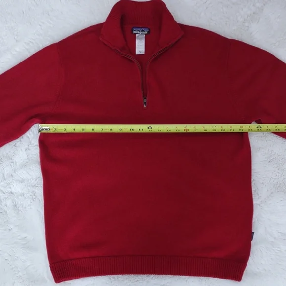 Patagonia 80%Lambswool,20%Nylon, Size XL,Red Half-Zip Sweater - Picture 11 of 17